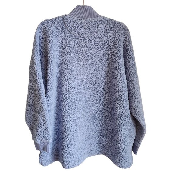 Aerie Blue Sherpa Quarter-Zip Sweatshirt - Picture 8 of 10